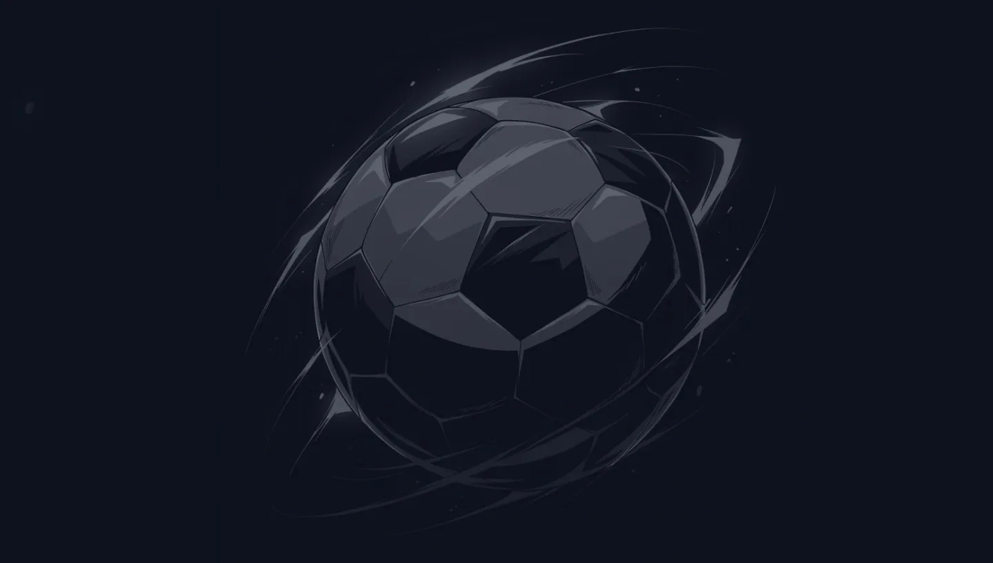 Dunkler Fußball mit Lichtspuren